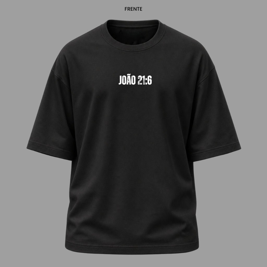 Camiseta Oversized Cristã João 21:6 | Kyrios Club