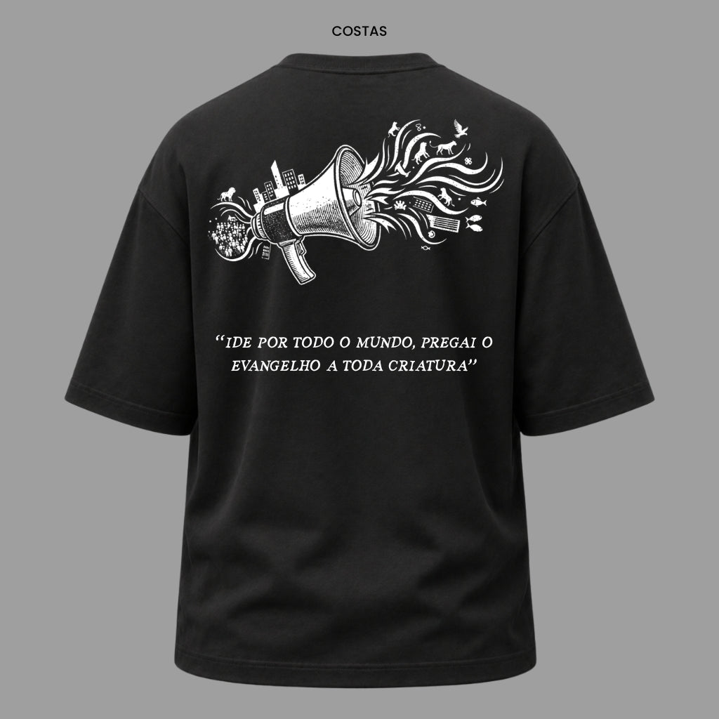 Camiseta Oversized Cristã Marcos 16:15 | Kyrios Club