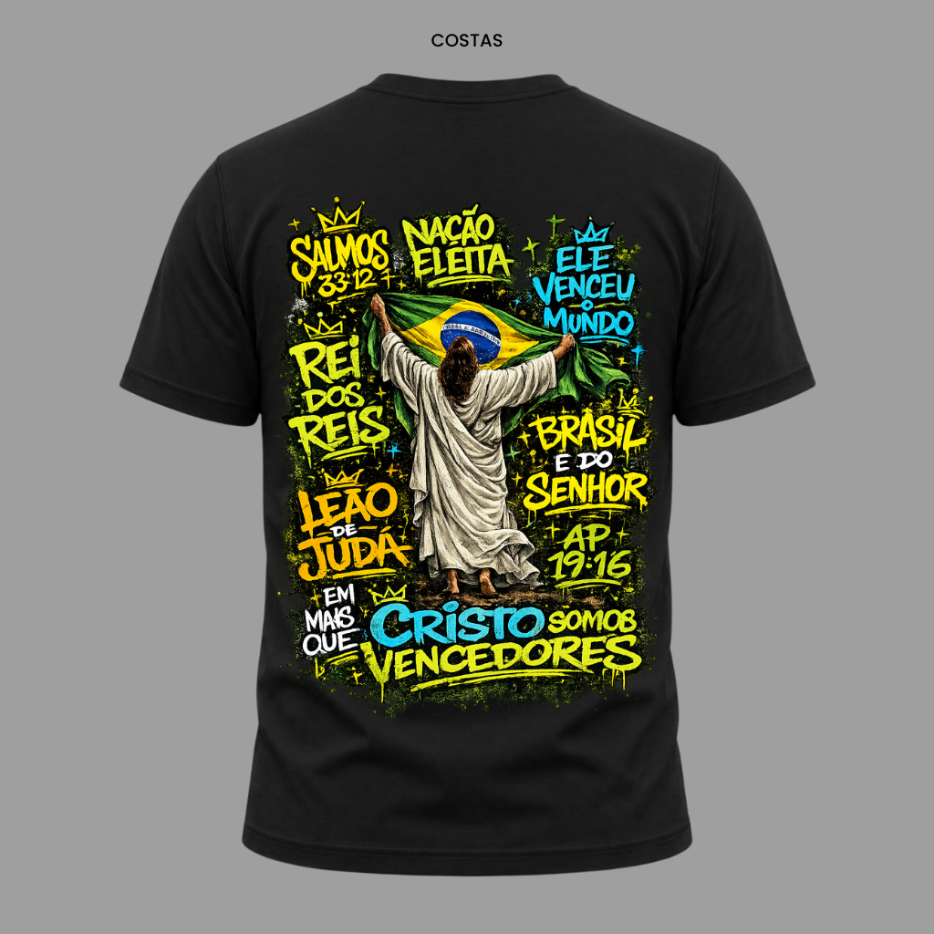 Camiseta Nação Eleita Salmos 33:12 | Copa 2026 | Kyrios Club