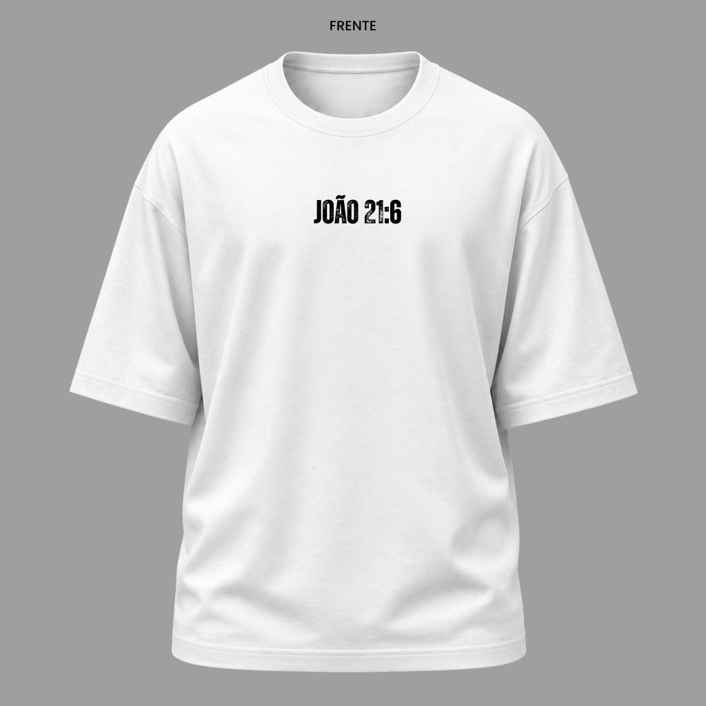 Camiseta Oversized Cristã João 21:6 | Kyrios Club