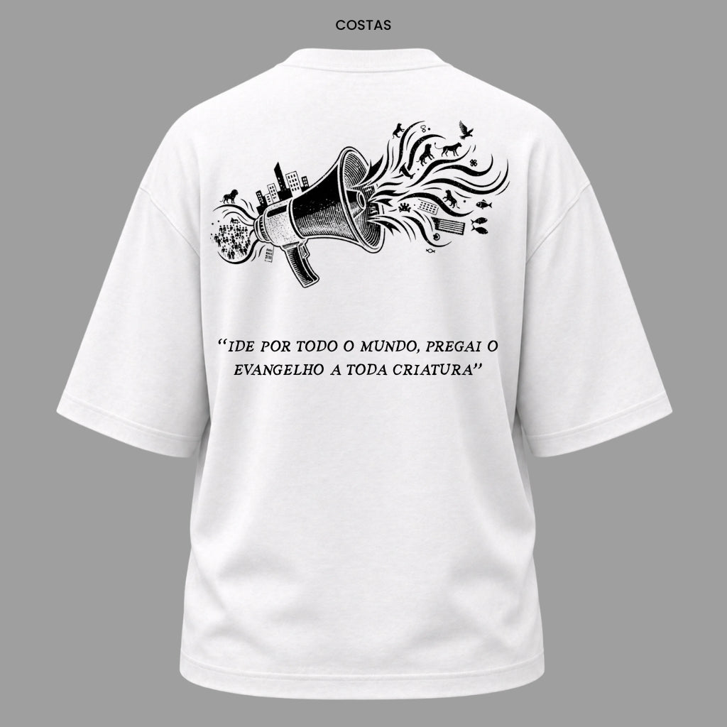Camiseta Oversized Cristã Marcos 16:15 | Kyrios Club