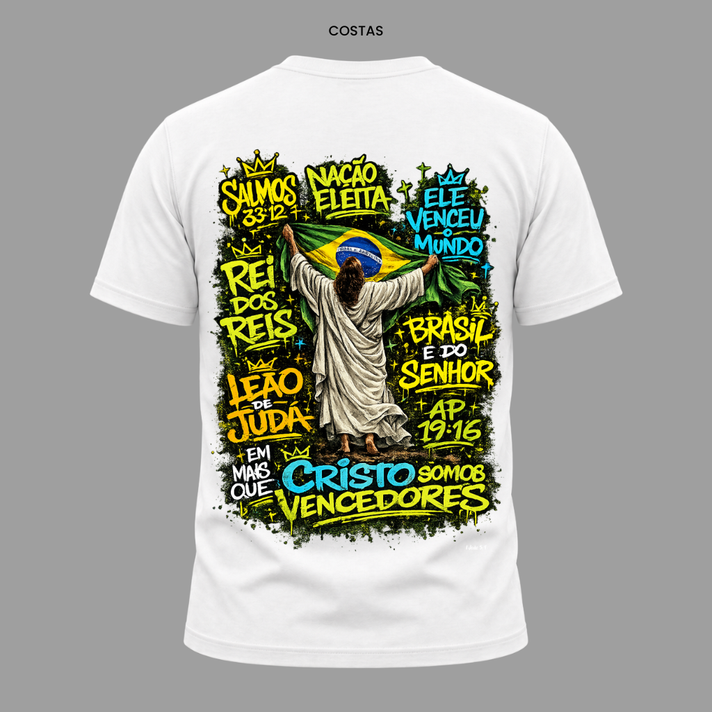 Camiseta Nação Eleita Salmos 33:12 | Copa 2026 | Kyrios Club