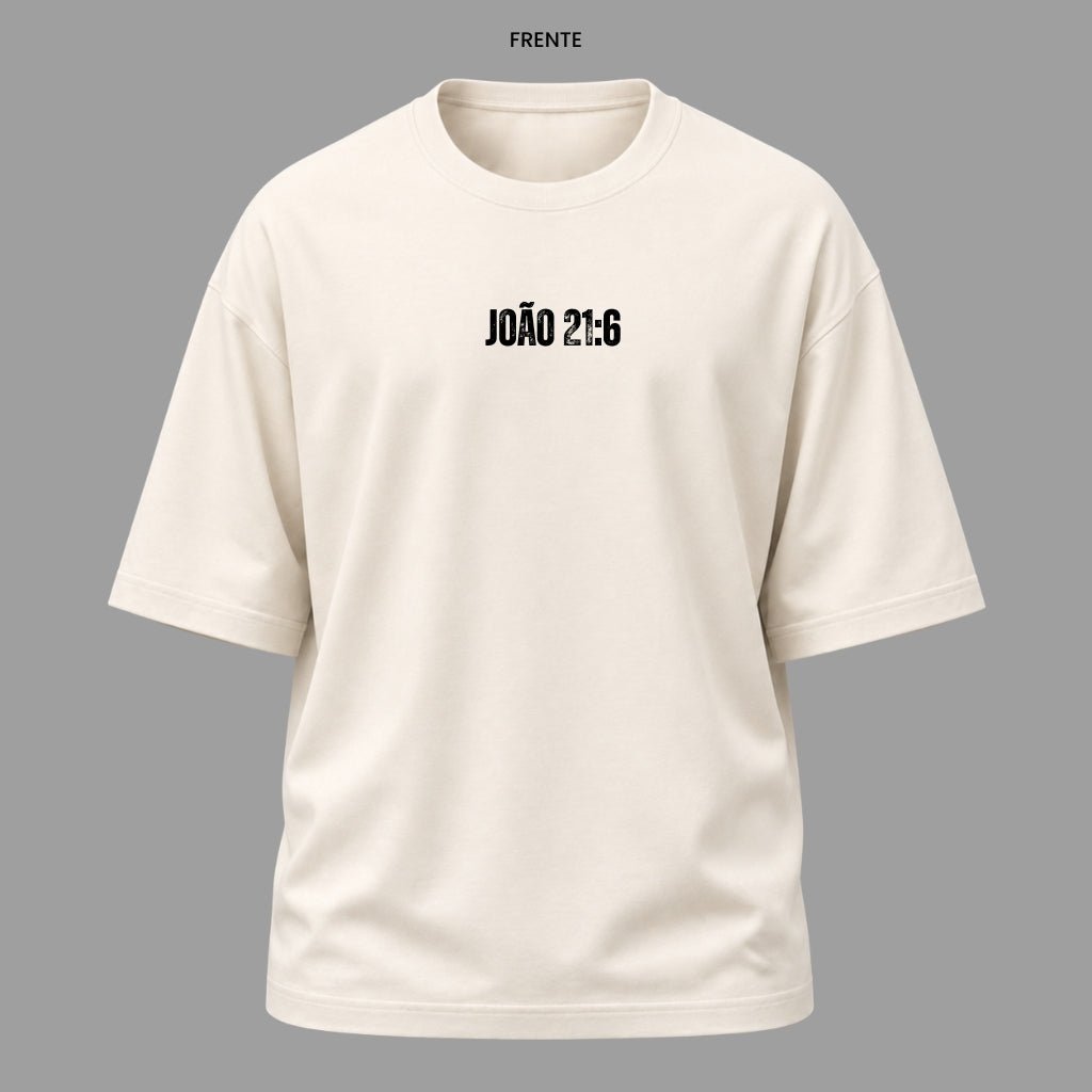 Camiseta Oversized Cristã João 21:6 | Kyrios Club