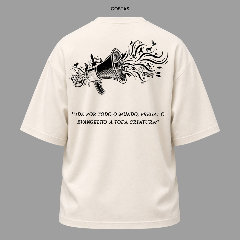 Camiseta Oversized Cristã Marcos 16:15 | Kyrios Club