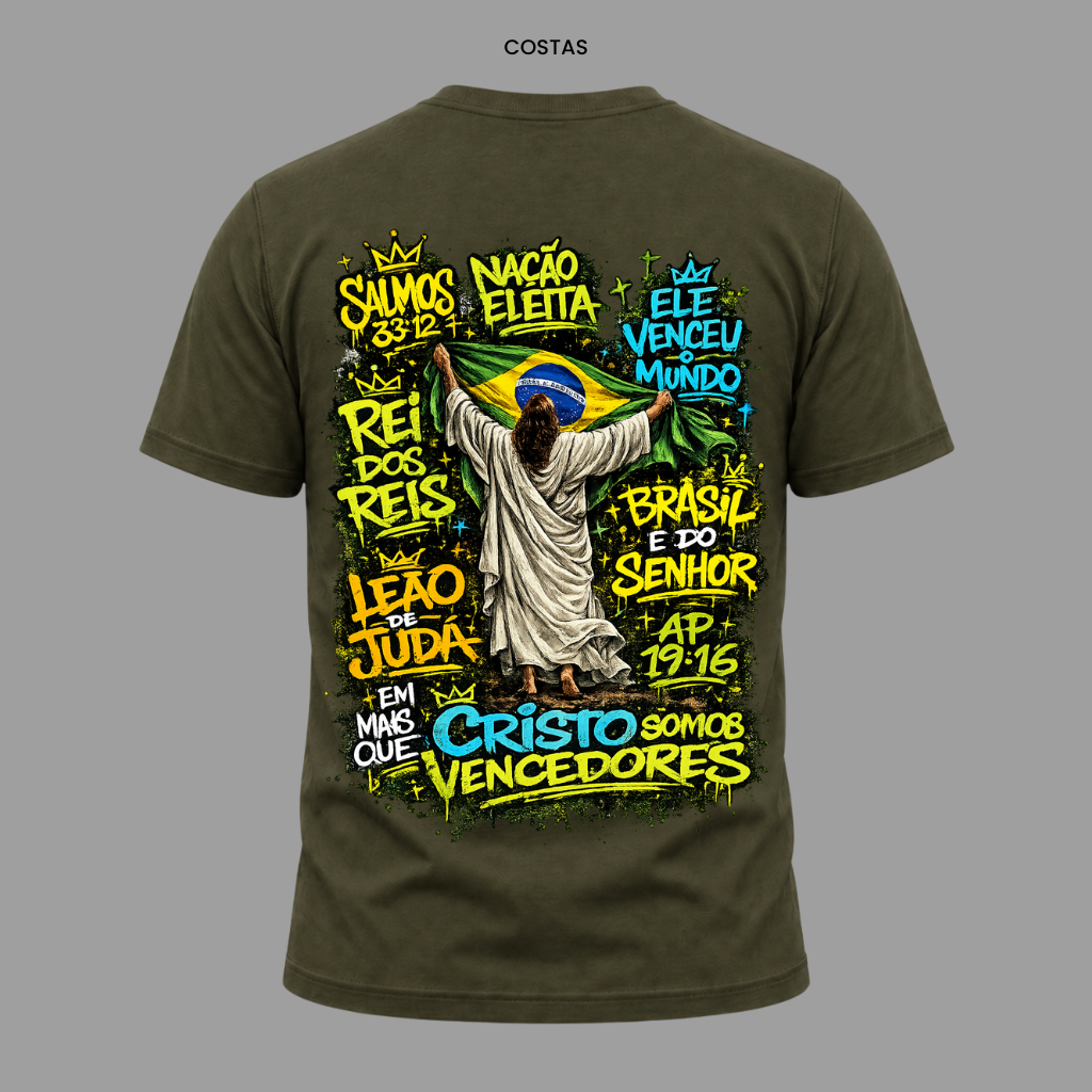 Camiseta Nação Eleita Salmos 33:12 | Copa 2026 | Kyrios Club