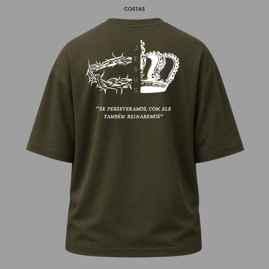 Camiseta Oversized Cristã 2 Timóteo 2:12 | Kyrios Club