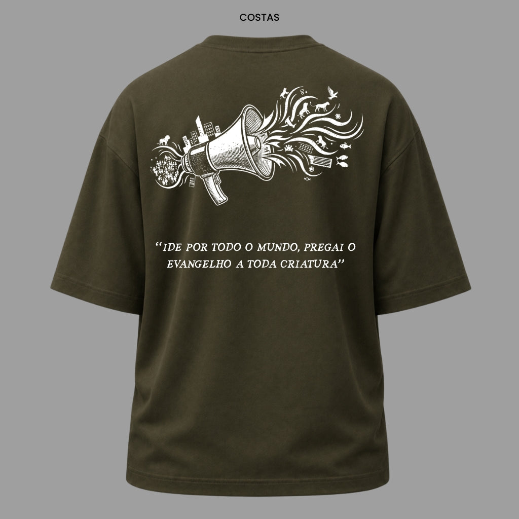 Camiseta Oversized Cristã Marcos 16:15 | Kyrios Club