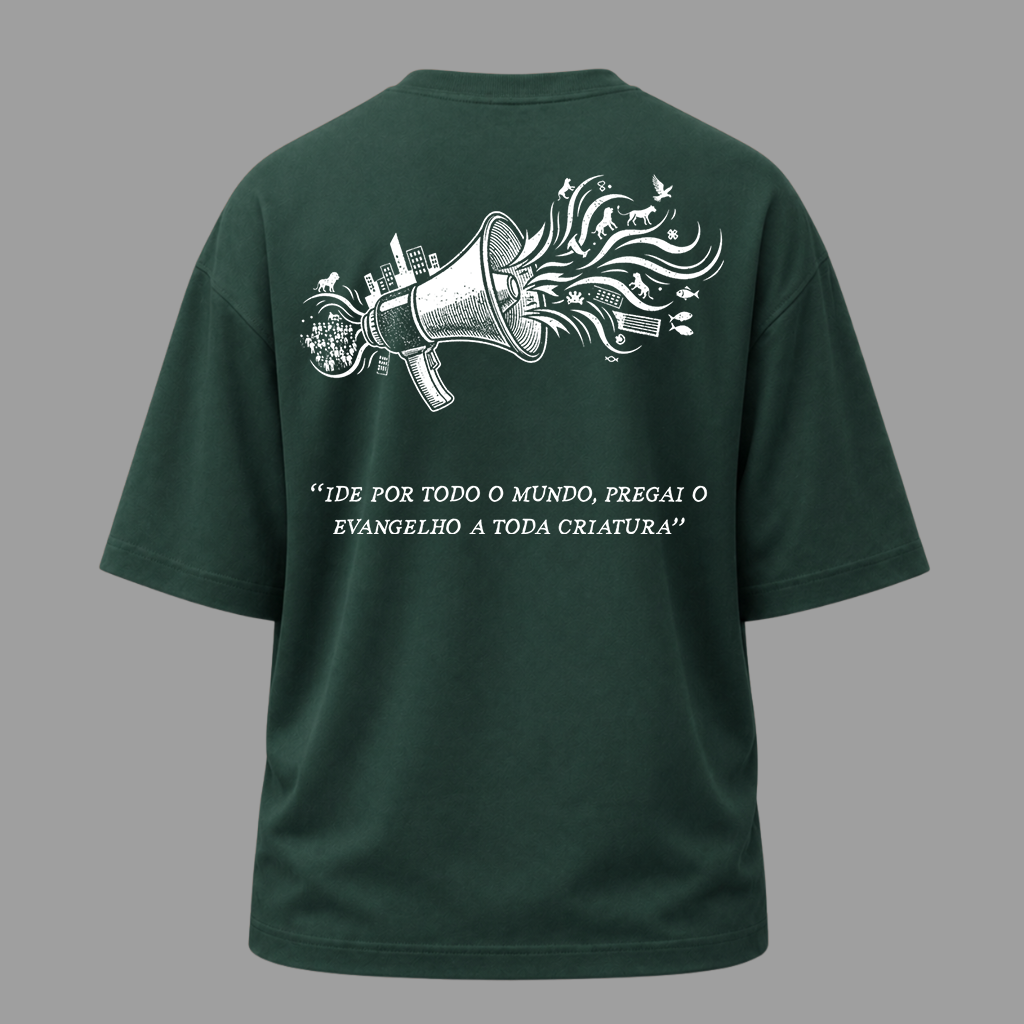 Camiseta Oversized Cristã Marcos 16:15 | Kyrios Club