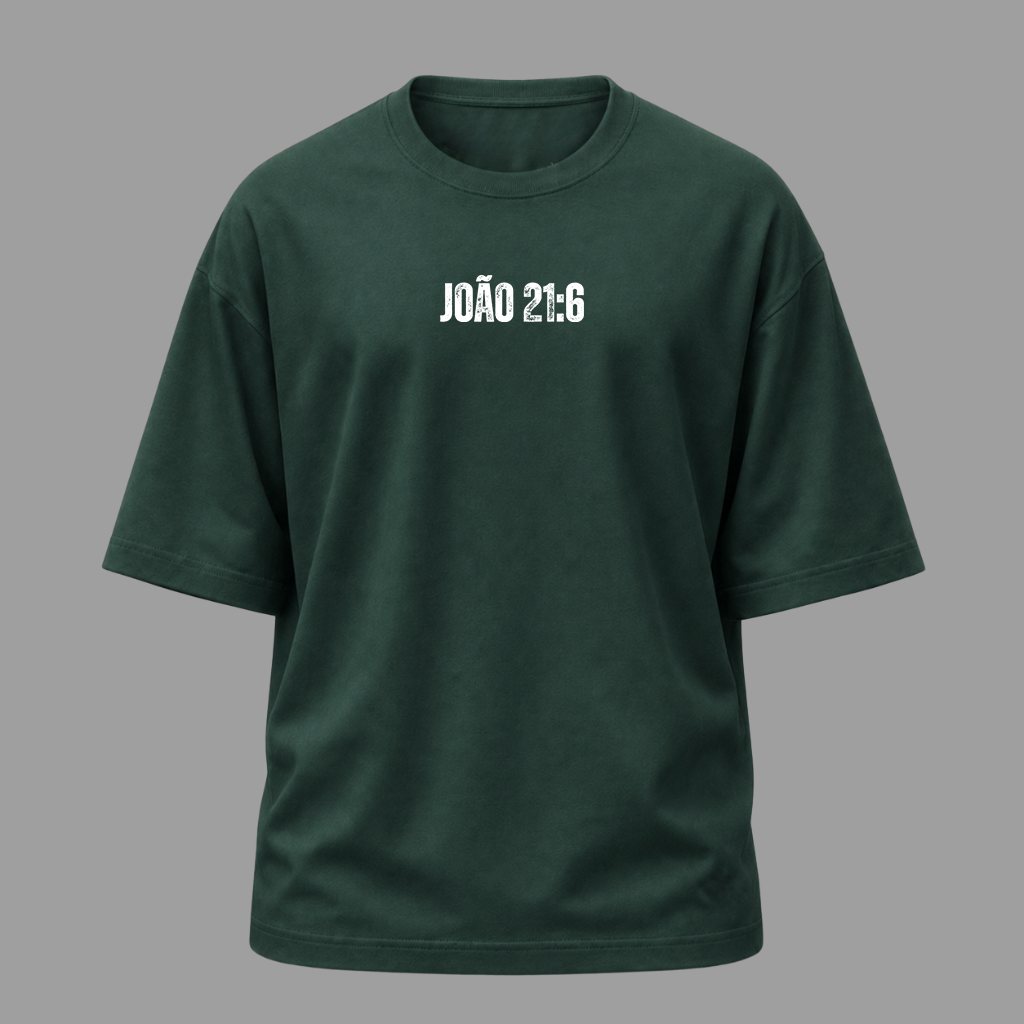 Camiseta Oversized Cristã João 21:6 | Kyrios Club