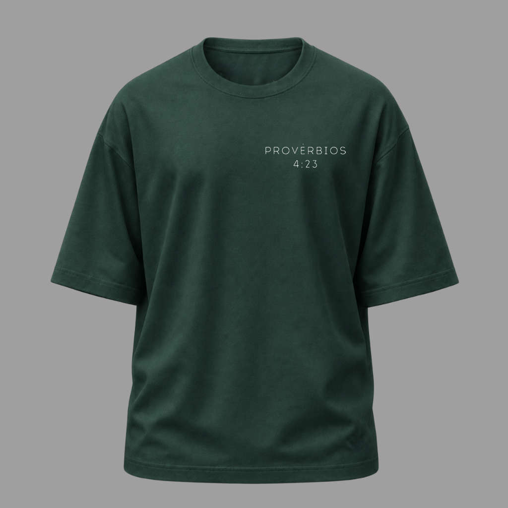 Camiseta Oversized Cristã Provérbios 4:23 | Kyrios Club